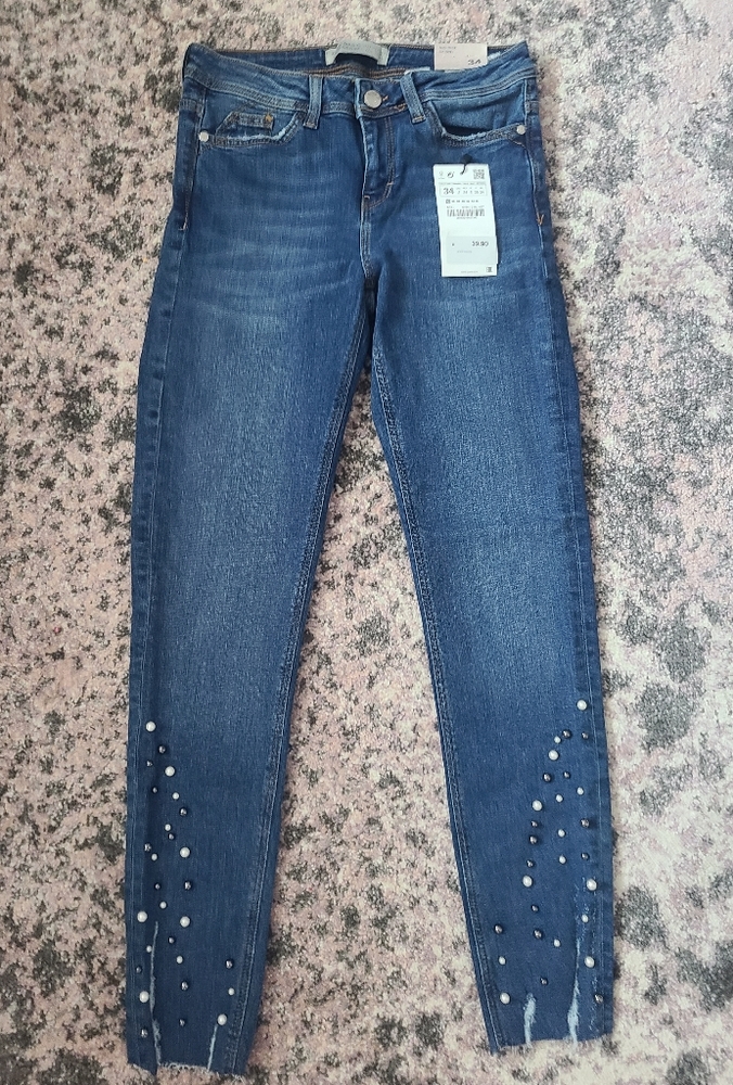 NWT Zara Basic Mid Rise Skinny Jenas Size 34